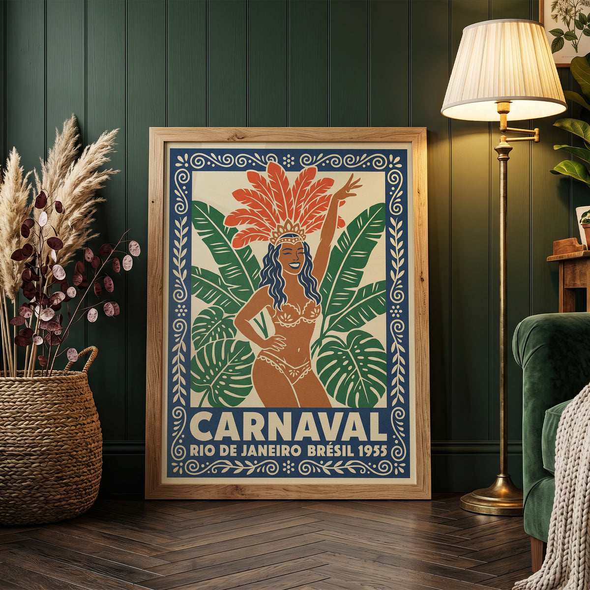 Rio De Janeiro Carnaval Vintage Travel Poster Wall Art Print