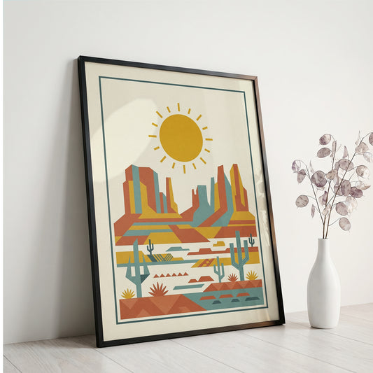 Mid Century Modern Southwestern Desert Art Print