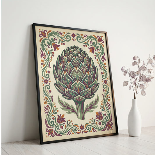 Antique Botanical Artichoke Illustration Art Print