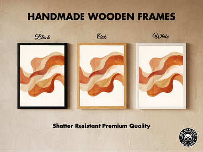 Warm Terracotta Wave Abstract Art Print | Flowing Earth Tone Wall Decor