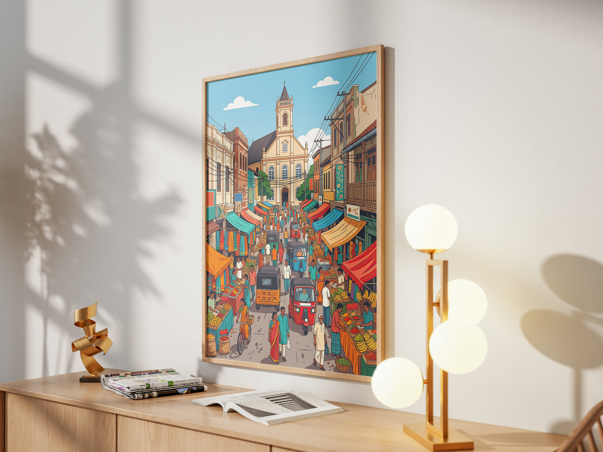 Kalpitiya Sri Lanka Coastal Travel Poster - Lagoon Beach Art