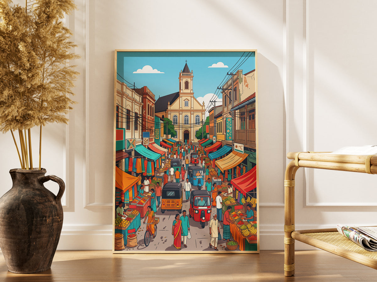 Kalpitiya Sri Lanka Coastal Travel Poster - Lagoon Beach Art
