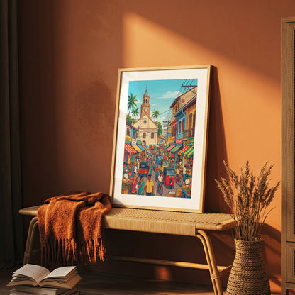 Colombo Sri Lanka Vintage Poster - Red Mosque & Pettah Market