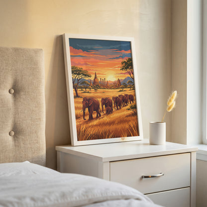 Yala National Park Safari Poster - Wild Elephants Wall Art