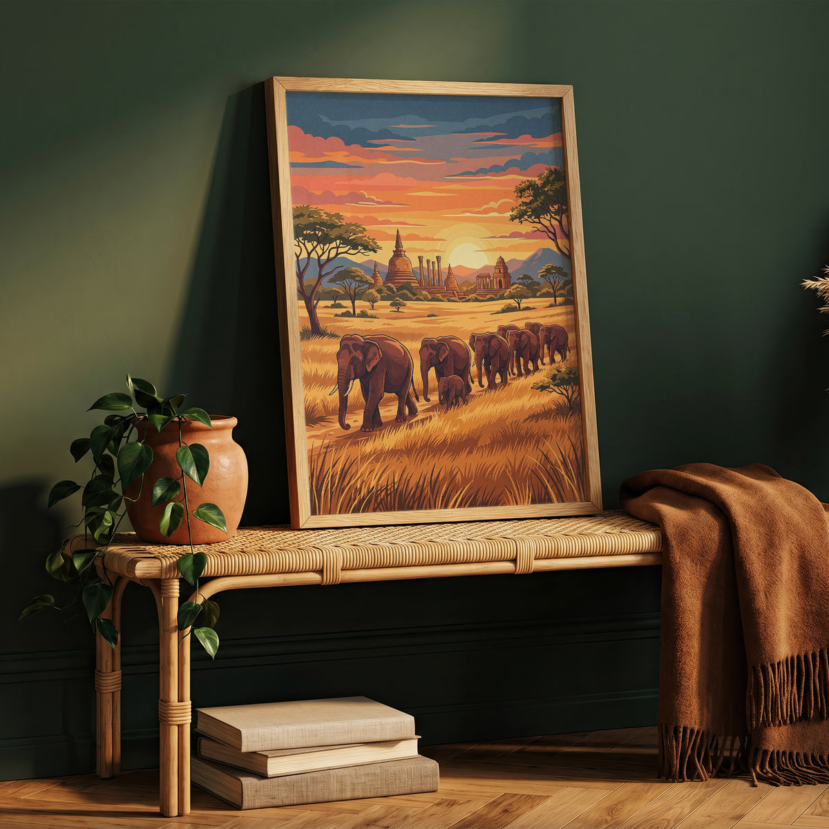 Yala National Park Safari Poster - Wild Elephants Wall Art