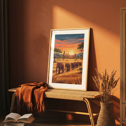 Yala National Park Safari Poster - Wild Elephants Wall Art