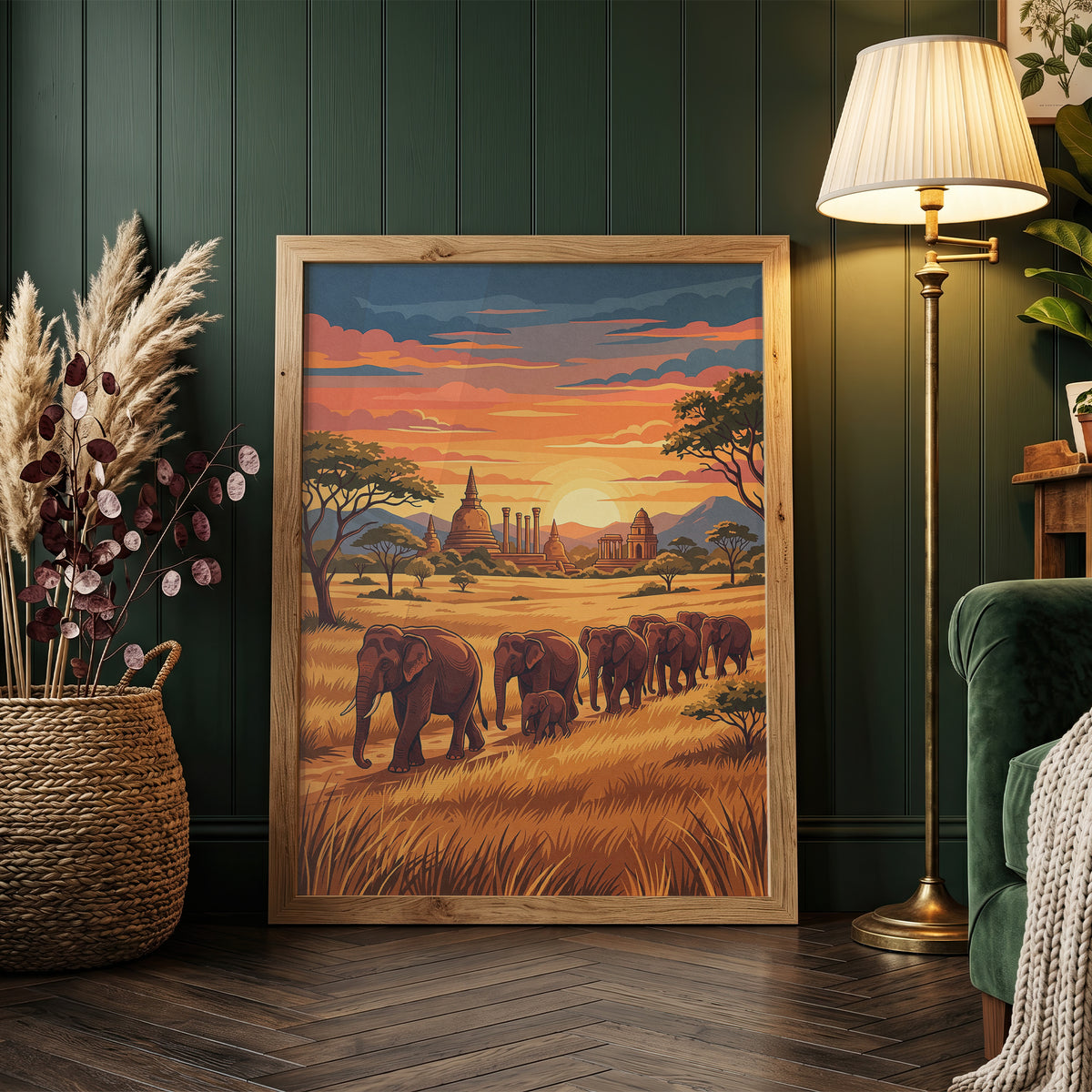 Yala National Park Safari Poster - Wild Elephants Wall Art