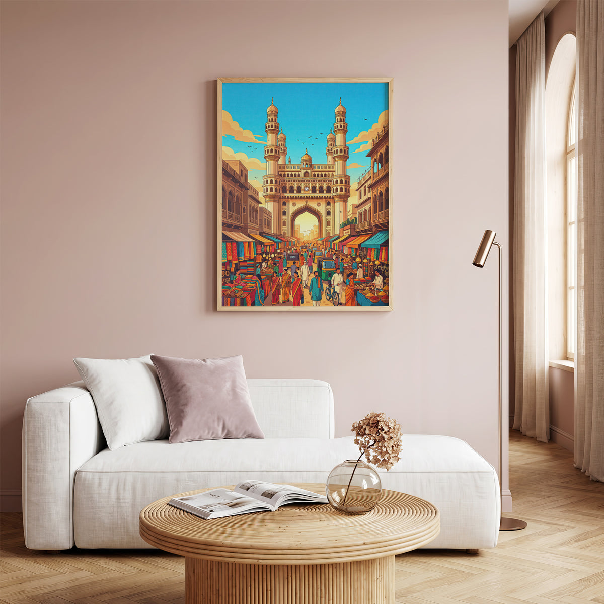 Jaipur Pink City Travel Poster - Hawa Mahal India Wall Art