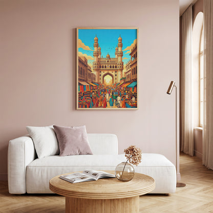Jaipur Pink City Travel Poster - Hawa Mahal India Wall Art