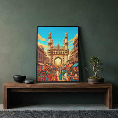 Jaipur Pink City Travel Poster - Hawa Mahal India Wall Art