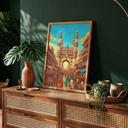 Jaipur Pink City Travel Poster - Hawa Mahal India Wall Art