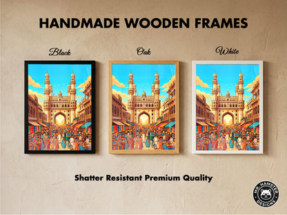 Jaipur Pink City Travel Poster - Hawa Mahal India Wall Art