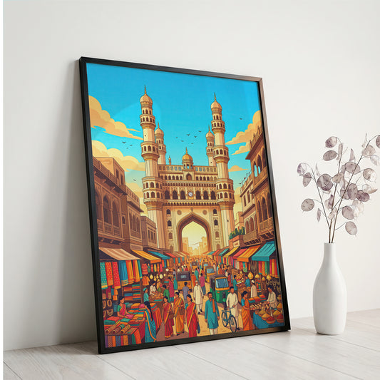 Jaipur Pink City Travel Poster - Hawa Mahal India Wall Art