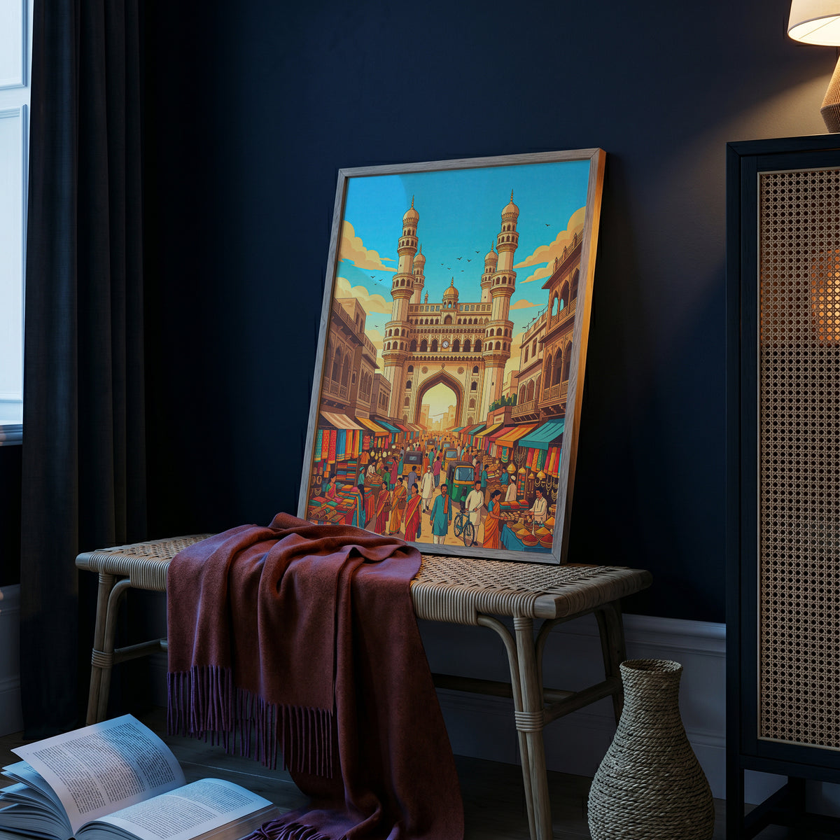 Jaipur Pink City Travel Poster - Hawa Mahal India Wall Art