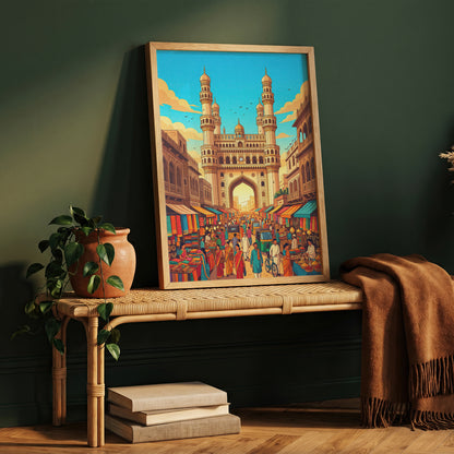 Jaipur Pink City Travel Poster - Hawa Mahal India Wall Art