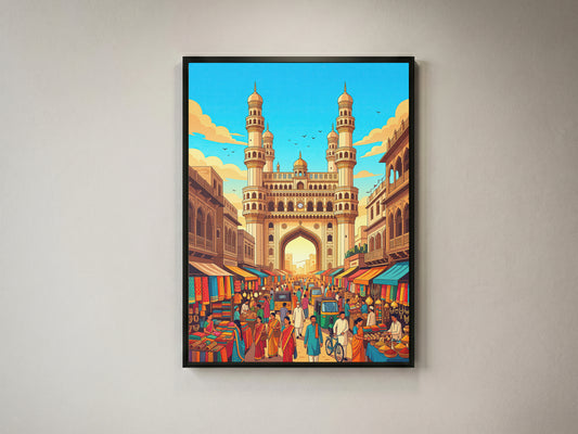 Jaipur Pink City Travel Poster - Hawa Mahal India Wall Art