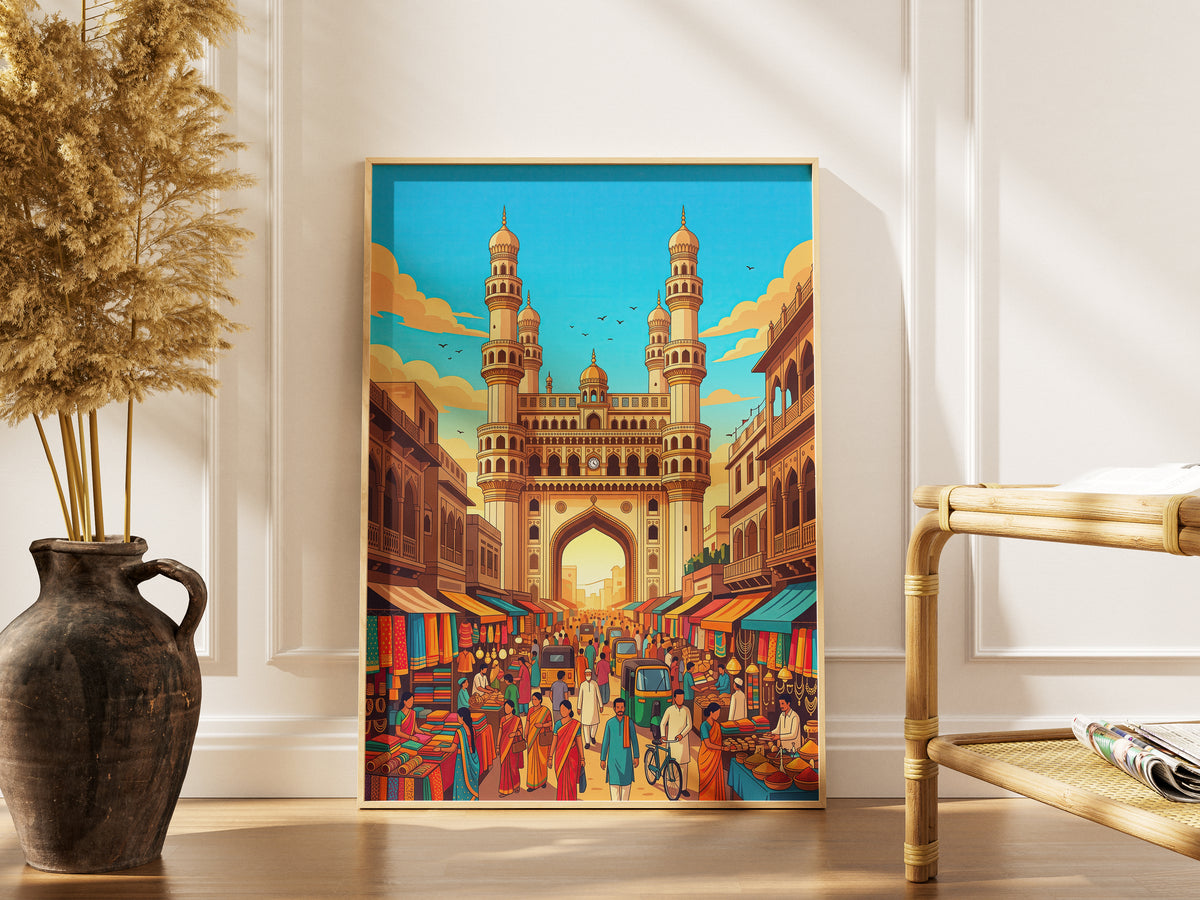 Jaipur Pink City Travel Poster - Hawa Mahal India Wall Art