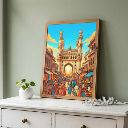 Jaipur Pink City Travel Poster - Hawa Mahal India Wall Art
