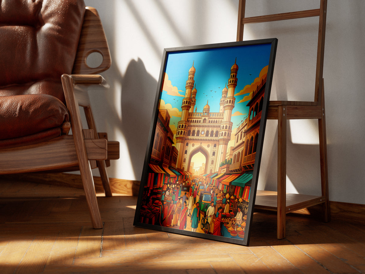 Jaipur Pink City Travel Poster - Hawa Mahal India Wall Art