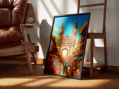 Jaipur Pink City Travel Poster - Hawa Mahal India Wall Art