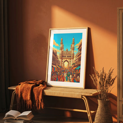 Jaipur Pink City Travel Poster - Hawa Mahal India Wall Art