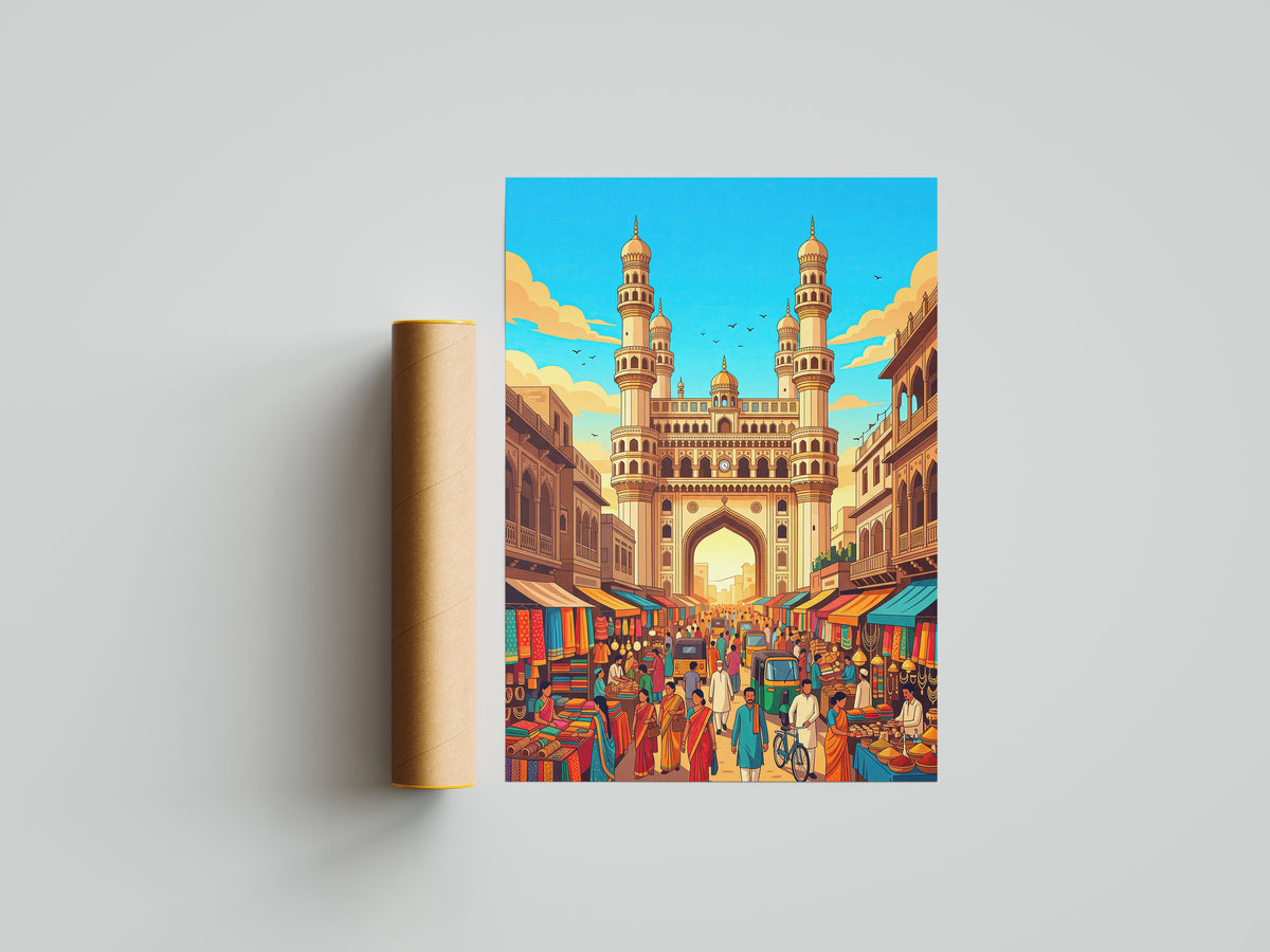 Jaipur Pink City Travel Poster - Hawa Mahal India Wall Art