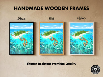 Maldives Overwater Bungalows Poster - Tropical Island Wall Art