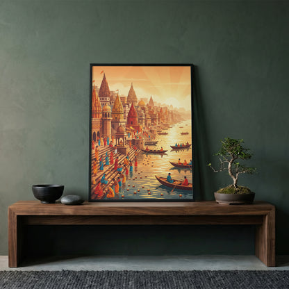 Pokhara Phewa Lake Travel Poster - Nepal Himalayas Wall Art
