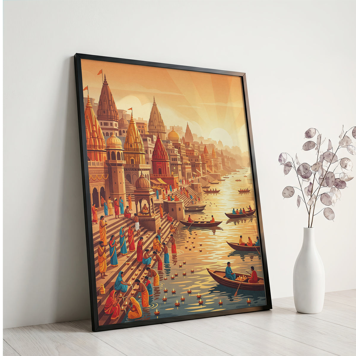 Pokhara Phewa Lake Travel Poster - Nepal Himalayas Wall Art