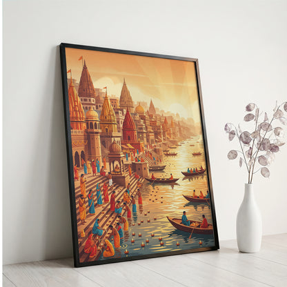 Pokhara Phewa Lake Travel Poster - Nepal Himalayas Wall Art