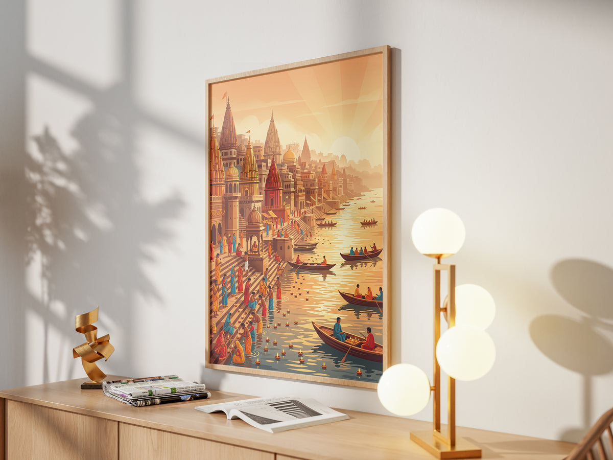 Pokhara Phewa Lake Travel Poster - Nepal Himalayas Wall Art