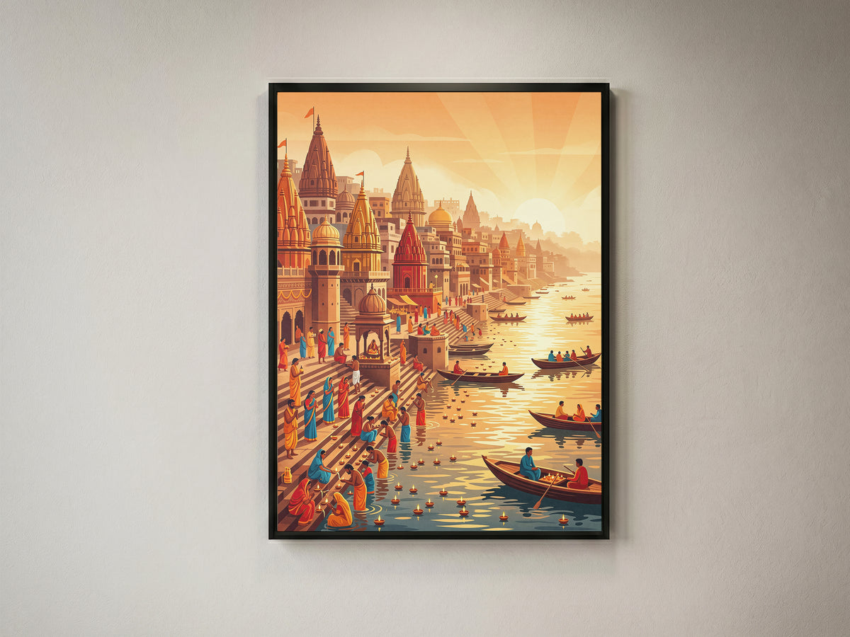 Pokhara Phewa Lake Travel Poster - Nepal Himalayas Wall Art