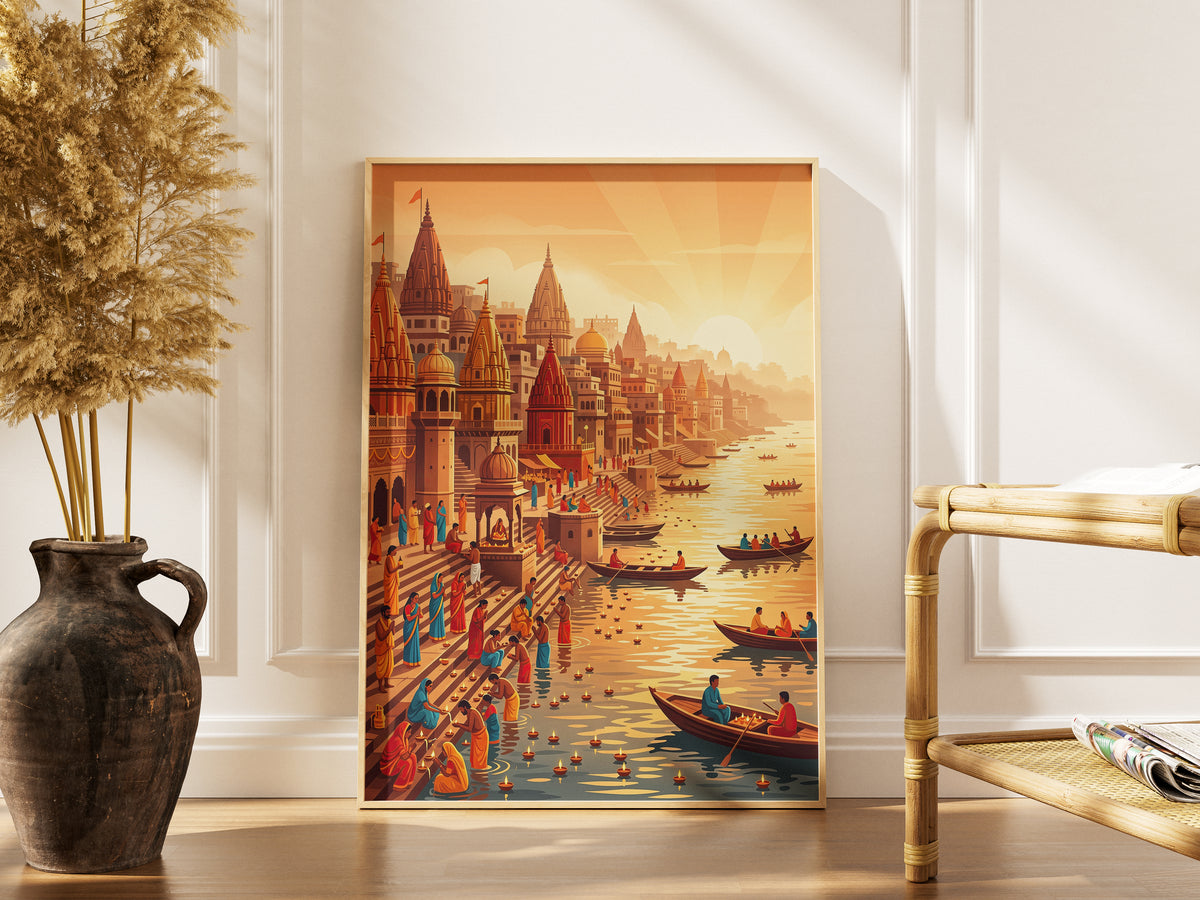 Pokhara Phewa Lake Travel Poster - Nepal Himalayas Wall Art