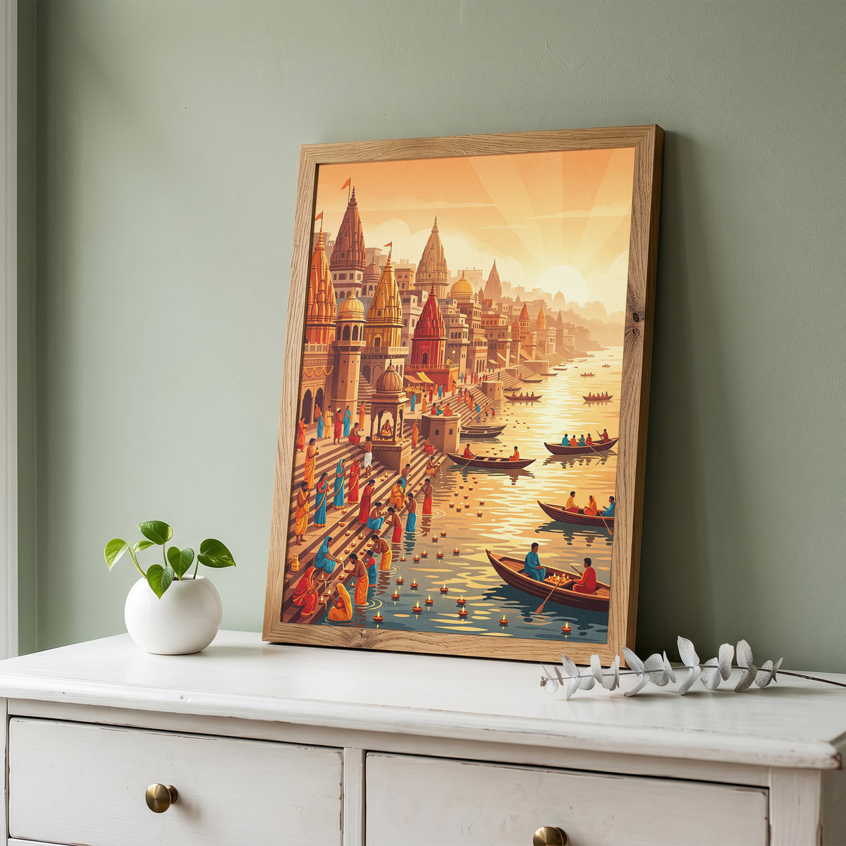 Pokhara Phewa Lake Travel Poster - Nepal Himalayas Wall Art