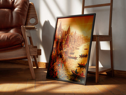 Pokhara Phewa Lake Travel Poster - Nepal Himalayas Wall Art
