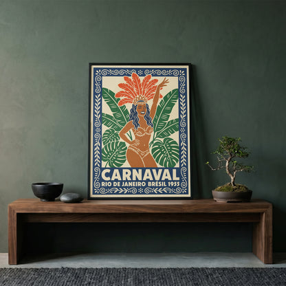 Rio De Janeiro Carnaval Vintage Travel Poster Wall Art Print