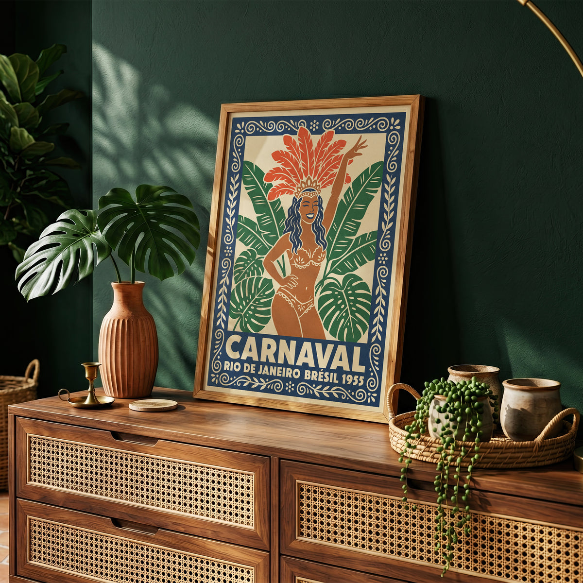 Rio De Janeiro Carnaval Vintage Travel Poster Wall Art Print