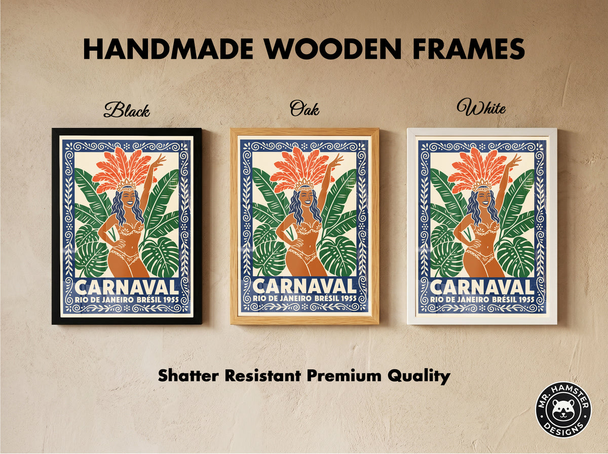 Rio De Janeiro Carnaval Vintage Travel Poster Wall Art Print