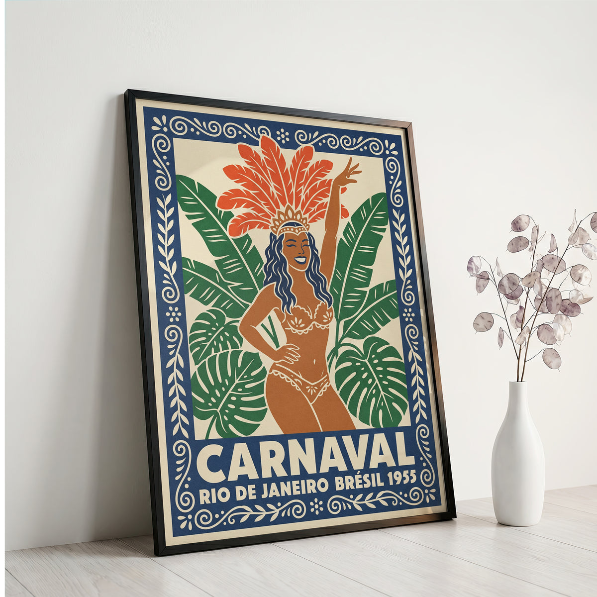Rio De Janeiro Carnaval Vintage Travel Poster Wall Art Print