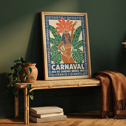 Rio De Janeiro Carnaval Vintage Travel Poster Wall Art Print