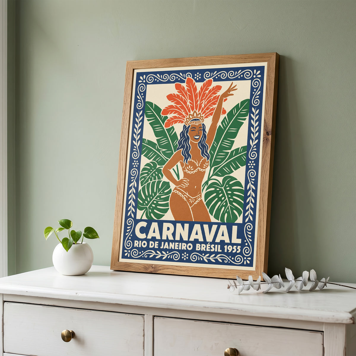 Rio De Janeiro Carnaval Vintage Travel Poster Wall Art Print