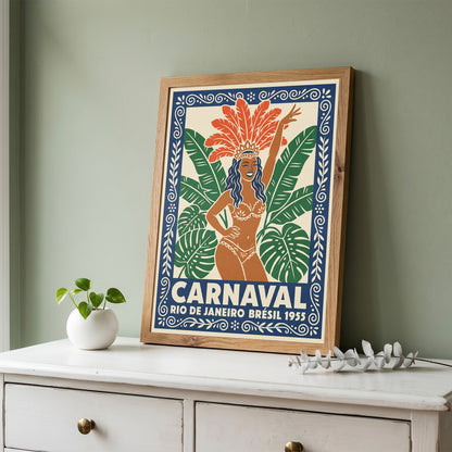 Rio De Janeiro Carnaval Vintage Travel Poster Wall Art Print