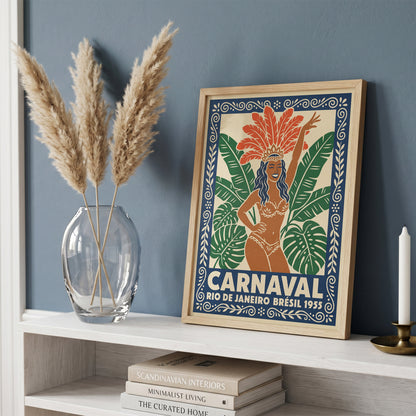 Rio De Janeiro Carnaval Vintage Travel Poster Wall Art Print