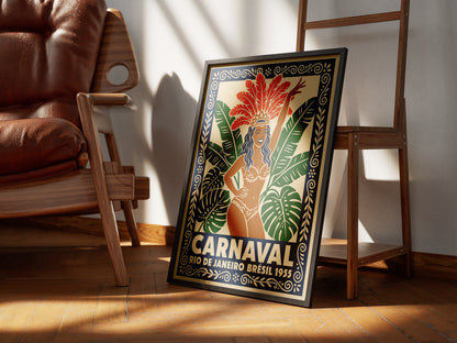 Rio De Janeiro Carnaval Vintage Travel Poster Wall Art Print