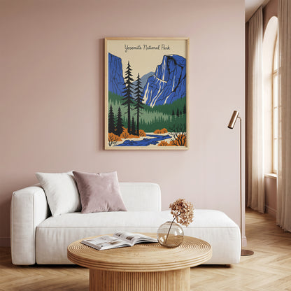 Yosemite National Park Retro Vintage Travel Poster Wall Art Print