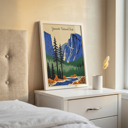 Yosemite National Park Retro Vintage Travel Poster Wall Art Print