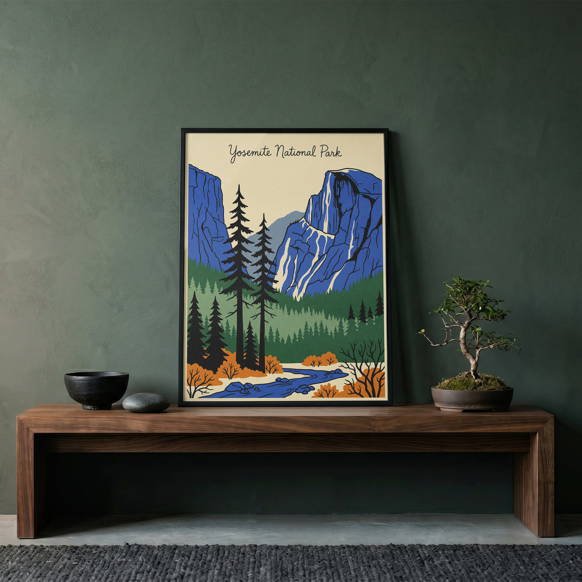 Yosemite National Park Retro Vintage Travel Poster Wall Art Print