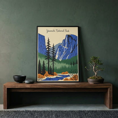 Yosemite National Park Retro Vintage Travel Poster Wall Art Print
