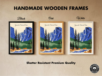 Yosemite National Park Retro Vintage Travel Poster Wall Art Print