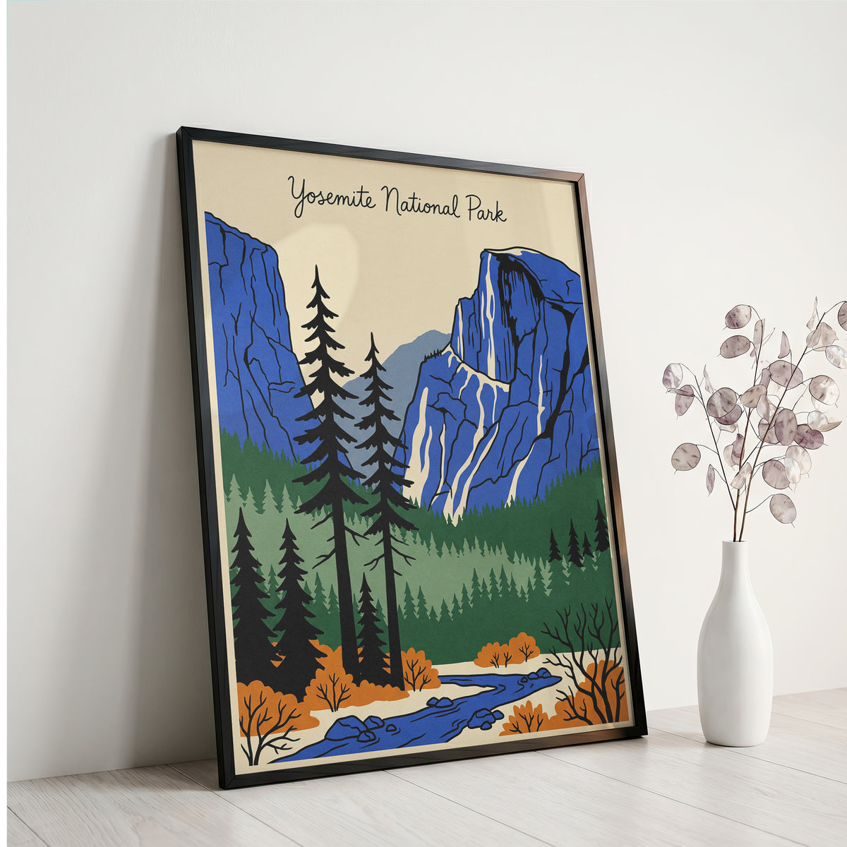 Yosemite National Park Retro Vintage Travel Poster Wall Art Print